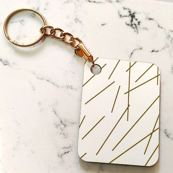 NEW Handmade Keychain Bag Tag! Italian Wood - Lines. "I LOVE My Bag!" Wood Heart - Picture 2 of 6